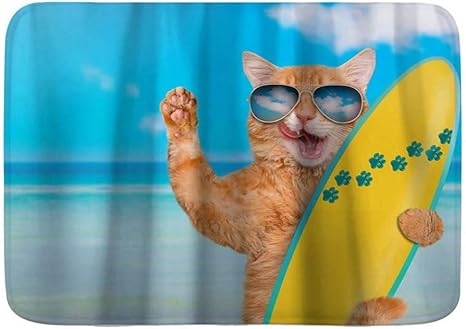 AoLismini Badematte Badezimmerteppiche, Bunte r Sonnenbrille Summer