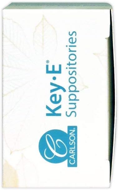 Carlson - Key-E Suppositories, 30 IU Vitamin E Suppository, Lubricates Dry Areas, Treatment for Women and Men, Vaginal & Rectal, 24 Count: Health & Personal Care