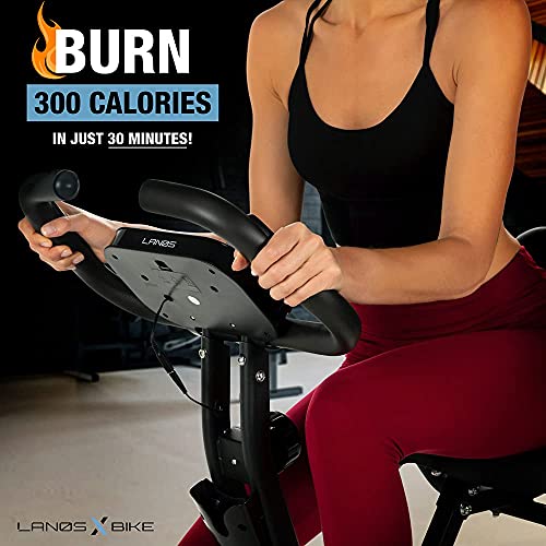LANOS Foldable Exercise Bike For Home 2 In 1 Recumbent Exercise Bike