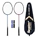 Senston - High Grade 2 Player Graphite Badminton Racket Set - Including 1 Badminton Bag/2 Rackets/2 Grip