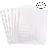 100-Pack Heavyweight Sheet Protectors, Non-Glare 3 Hole Page Protectors,Fits Standard 8.5 x 11 Paper,Easy top Load