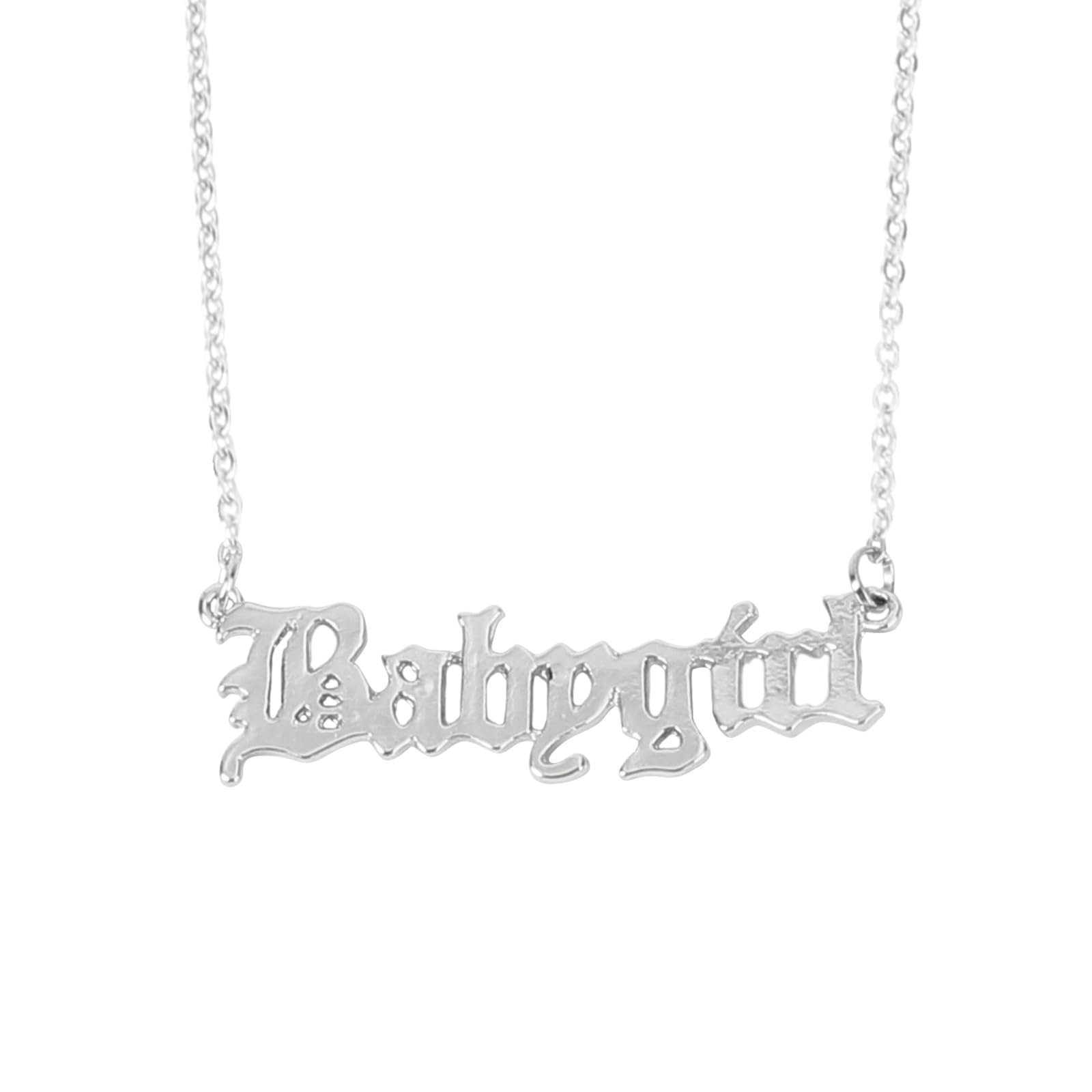 Holibanna Babygirl Necklace Silver Words Clavicle Chain Choker for Girls Women Jewelry