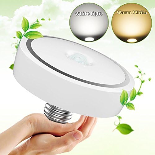 NetEra 12W Warm White / White Auto Switch PIR Motion Sensor Light Induction Ceiling Lamp Bulb For Living Room Exhibition Hall
