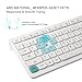 RECCAZR Wireless Keyboard and Mouse Combo, Quiet Full-Sized Wireless Keyboard and Adjustable Mouse, 2.4GHz USB Receiver, Ergonomic Wireless Keyboard and Mouse for PC, Windows, Desktop, Laptop(White)