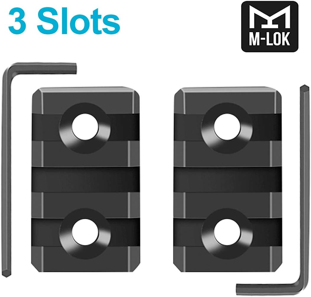 VIAKEY Mlok Picatinny Rail, 2 Pack 3 Slot M-Lok Aluminum Picatinny Rails Section for M LOK Systems with 5 T-Nuts & 5 Screws & 2 Allen Wrench (2Pcs Mlok 3-Slot) : Sports & Outdoors