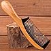 Jaciya Natural Green Sandal Wood Hair Comb Round Handle Black Buffalo Horn Fine Tooth Comb