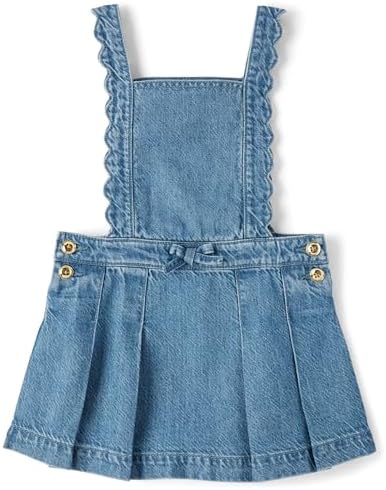 gymboree denim dress Gymboree Denim Floral Overall Jumper Dress 0-3 Months Pockets Cotton Red  Blue