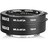 MEIKE MK-S-AF3A Metal Auto Focus Macro Extension Tube Adapter Ring (10mm+16mm) for Sony Mirrorless E-Mount FE-Mount A7 NEX Ca