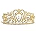 Whitelotous Silver Plated Diamond Jewelry Bride Crown Tiara Bride's Headdress (Gold)