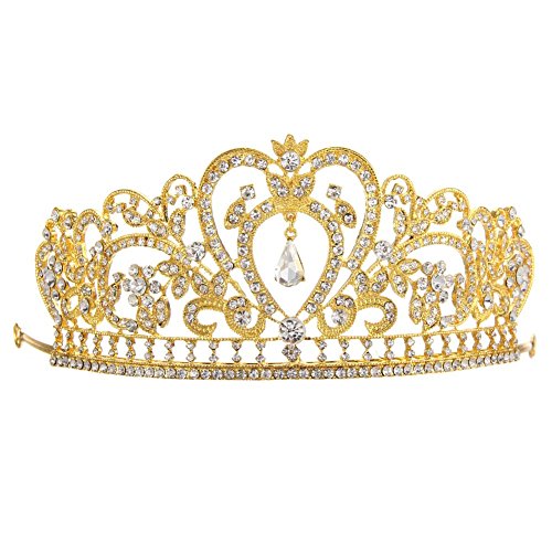 Whitelotous silver plated diamond jewelry bride crown t…