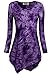 DJT Women's Tie Dyed Hankerchief Hemline Tunic Top X-Large Purple