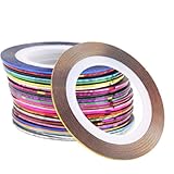 UNKE Pretty Nail Art Sticker Rolls Striping Tape Line For Decoration Nail Art 32 Colors