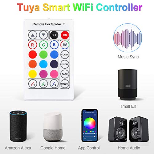 AveyLum WiFi Smart LED Strip Light Kit 16.4ft Flexible Rope Lights 5050 SMD RGB Waterproof IP65 App Tape Lights Sync to Music, Compatible with Alexa, Google Assistant, Android iOS