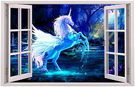 Window Various Designs Wall stickers Vinyl wall art for cars bikes caravans homes Customise4Uâ„¢ (unicorn window)