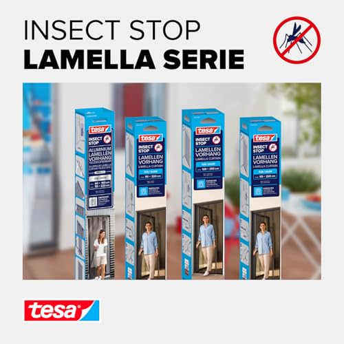 INSECT STOP Lamellen Vorhang - Fliegenvorhang - 4-teiliger Insektenschutzvorhang - Moskitonetz für Türen - ohne Bohren, mit Klettverschluss - 95 x 220 cm - Weiß (leichter Sichtschutz)
