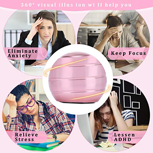 CaLeQi Desktop Ball Transfer Gyro Aluminum Alloy Kinetic Desk Toy Stress Relief Office Executive Gadgets Metal Ball Full Disassembly Rotary Decompression Toy-Small