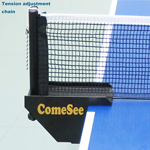 ComeSee Strength Screw Clamp Table Tennis Net and Post Set, 1.65 Inch Width Grip Holder, Insert Type Ping Pong Net Clip, Tension and Height Adjustable Easy Set Up (Black) - Thumbnail 6