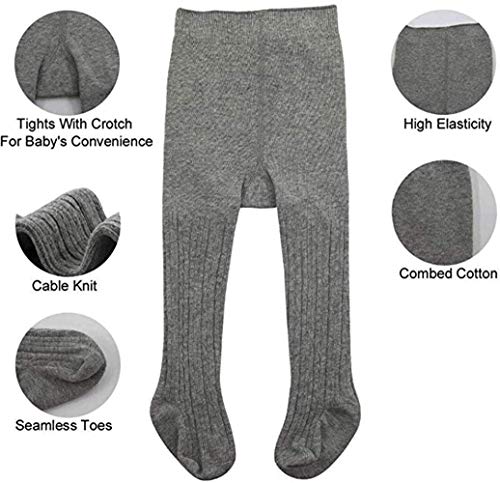 Baby Toddler Girls Tights 3 Pack Knit Cotton Leggings Pants for Infant Girl Stockings (style 5 pack B twist, 1-2 year)
