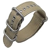 22mm Khaki Deluxe Premium Nato Style Sturdy Exotic Soft Canvas Sport Men's Wrist Watch Band Wristband
