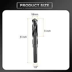 HARFINGTON 18mm Drill Bit 1/2" Reduced Shank 3-Flat
