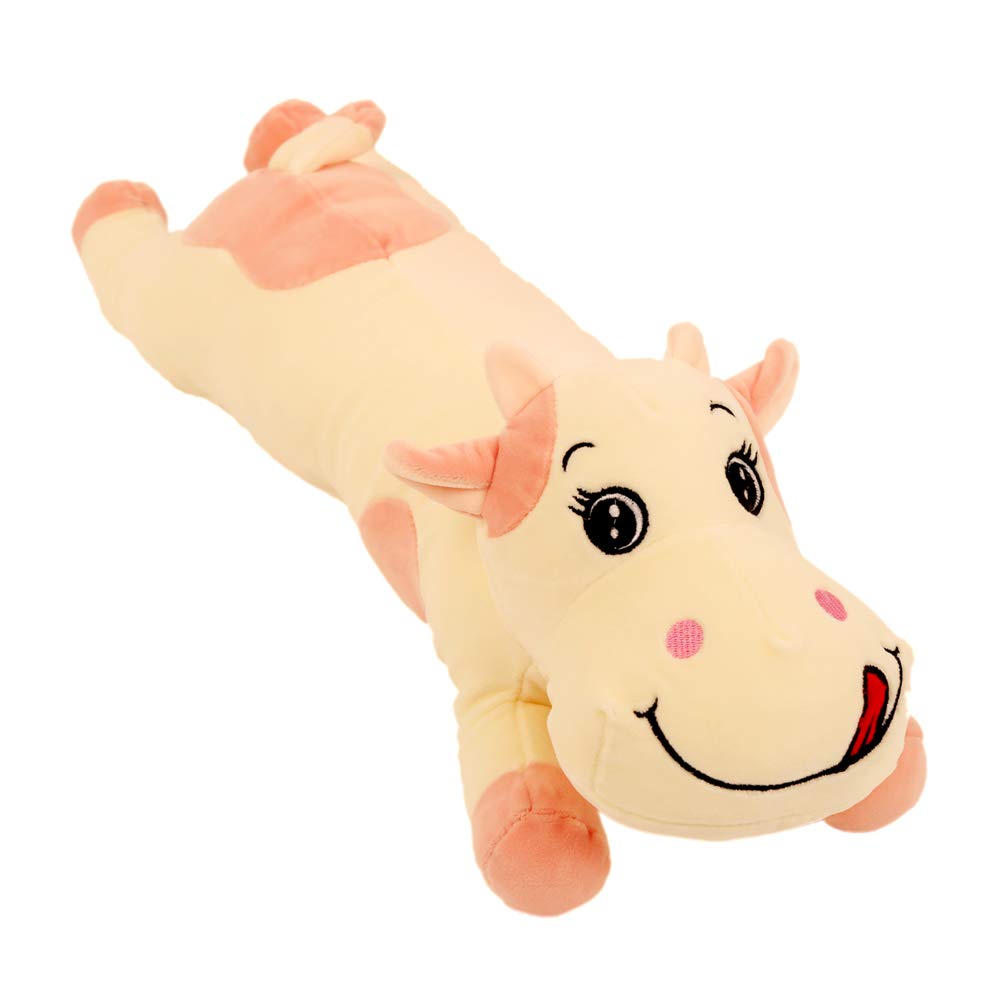 FeiWen Plush Cute cow Stuffed Cotton Soft Animal Toy for Kids/Couples/Friends (Pink, 23.6in)