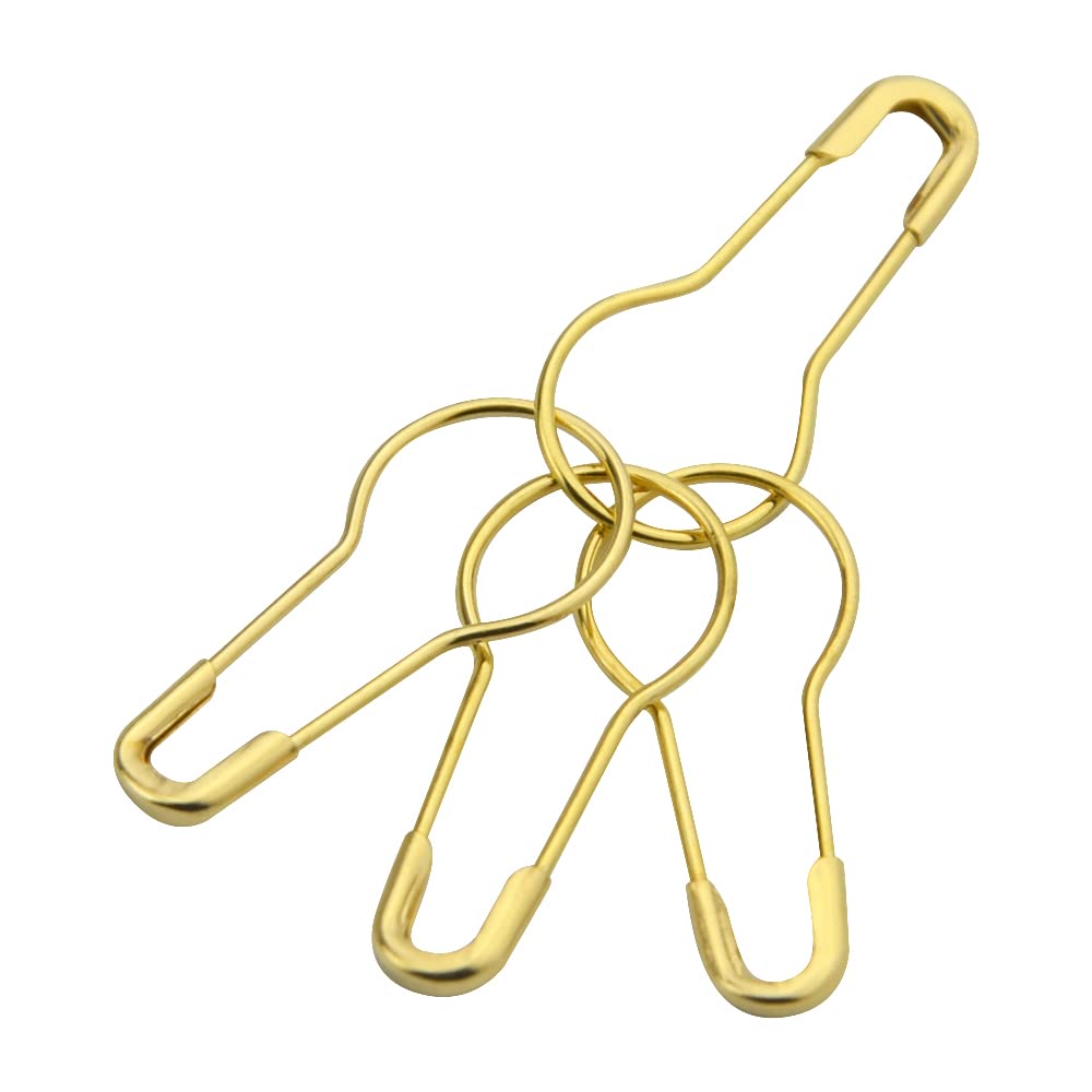 WMYCONGCONG 1000pcs 0.8" Copper Bulb Safety Pins, Calabash Pin, Gourd Pins for Craft Home Clothing Ornament, Arts Crafts Making DIY, Knitting Markers (Gold)