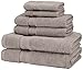 Amazon Brand – Pinzon 6 Piece Pima Cotton Bath Towel Set - Platinum