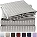 Mellanni Twin XL Sheets Set - 3 PC Iconic Collection Bedding - Hotel Luxury, Extra Soft, Cooling Bed Sheets - Wrinkle, Fade, Stain Resistant (Twin Extra Long, Striped Gray/Silver)