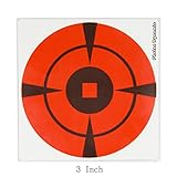 PhotonDynamic Reactive Target Stickers Bullseye Targets for Shooting-High Visibility Impact&Premium Self-Adhesive Gun Targets for BB Guns-Pellet Guns-Airsoft Guns（3 Inch and 4 Inch）