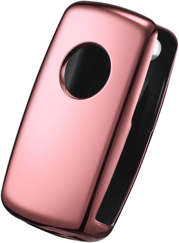 OATSBASF Car Key Cover Compatible with VW,Key Protective Case for VW Golf 4 5 6 Polo Skoda Seat TPU Silicone 3 Buttons Box (Rose Gold) - Image 4
