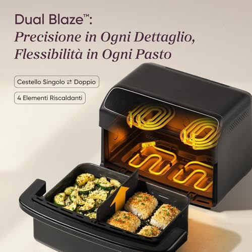 Twinfry Compact Friggitrice ad Aria 8,6 Litri, Air Fryer Ceramico