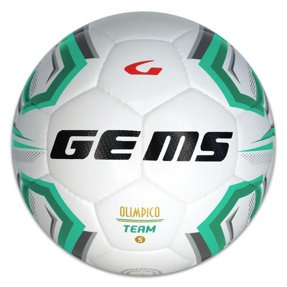 GEMS UN06-0313 Olimpico Team Unisex Football White/Green Size 5