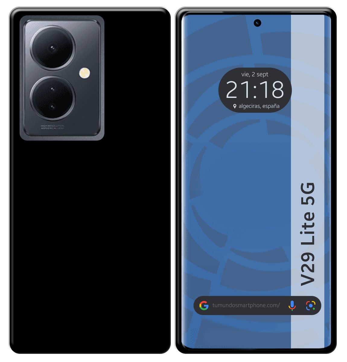 Tumundosmartphone Silicone Gel Case TPU Black for Vivo V29 Lite 5G