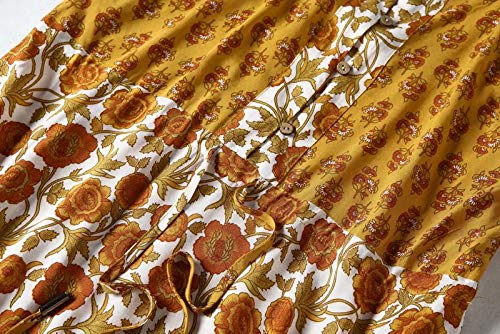 OBERORA Summer Dress for Women Casual Spaghetti Strap Floral Backless Button Up Bohemian Dresses for Women Short