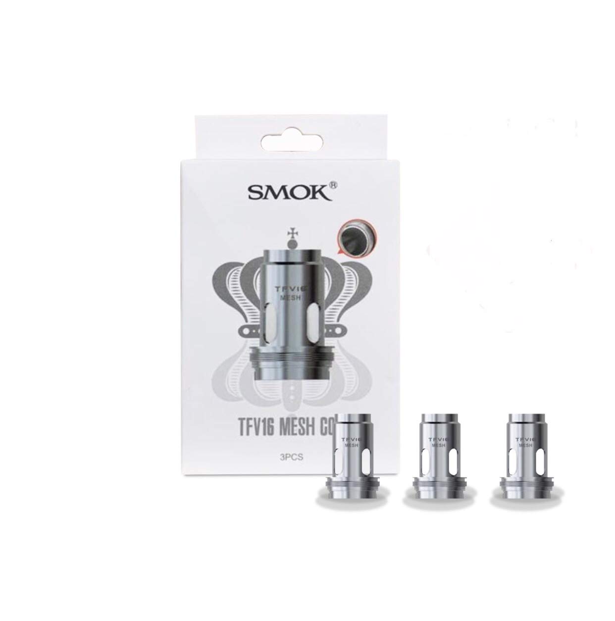 SMOK TFV16 Replacement Coils, 0.17 Ohm, Single Mesh, Pack of 3, Works With TFV16 Tank, Mag P3 Kit, Morph 2 Kit, TFV18 Tank, No Nicotine
