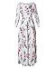 Pcmoda Women's Spring Fashion Printed Long Dress Three Quarter Sleeve Empire Flower Floor-length Dress,Green,Medium