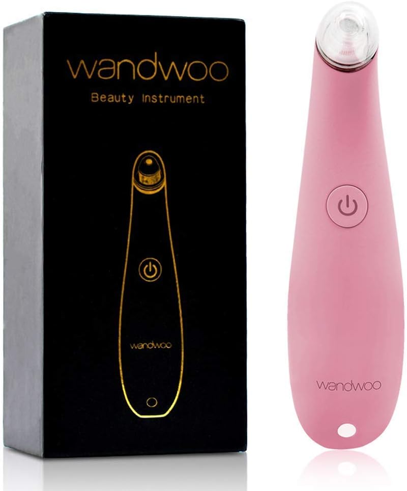4-in-1 Blackhead Remover Vacuum,Wandwoo Electric Deep Pore Cleaner Vacuum, with 4 Multi-Functional Replaceable Suction Heads for Women and Men Facial Skin Care(pink)