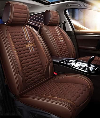 Universal Linen Car Seat Covers (Front& Back) For Mini All Models Cooper Countryman Cooper Paceman Car Styling Car Accessories,Brown