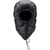 Naturehike Winter Down Hood Outdoor Windproof Down Cap Warm Goose Down Hat for Hiking Skiing Cycling (Black)