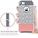 BENTOBEN Phone Case for iPhone SE/5S/5,Slim Shockproof Flexible TPU 2 in 1 Hybrid Hard Plastic Stripes Design Dual Layer Protective iPhone 5 5S SE Cases for Girl, Red/Gray