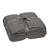Barefoot Dreams CozyChic Ribbed Throw Blanket, Color: Charcoal