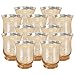Just Artifacts Mercury Glass Hurricane Votive Candle Holder 3.5-Inch (12pcs, Speckled Gold) - Mercury Glass Votive Tealight Candle Holders for Weddings, Parties and Home D&eacute;cor primary