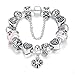 BAMOER Lucky Charm Snake Chain Bracelet Vintage European Style Beaded Bracelet for Women Girls Party Bracelet 7.0 inches Style 3