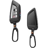Spigen Sleek Tough Key Fob Cover with Carabiner Designed for BMW | [1 Pack][Carbon Fiber Accents] Compatible with BMW M&amp;X Lineups - G Series Smart Key Fobs