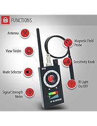 Buscador de cámaras inalámbricas y detector de fallas con detector de señales GPS y escáner de radio portátil para detectores de espionaje