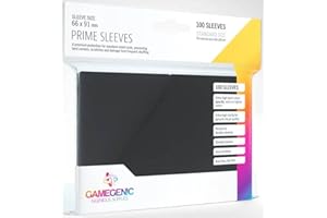 Gamegenic 100 Pack 66 x 91 mm Black Standard Size Prime Sleeves