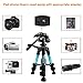 Ideashop Portable Aluminum Camera Tripod Lightweight Compact Travel Cellphone Mount Stand Adjustable Camera Stand Holder with Pan Head Panoramic Quick Release Plate Carry Case for DSLR Camera Gopro