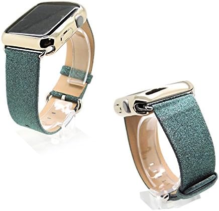 iWatch band:Krimis for applewatch Band Replacement with silver Adapter clasp bling Bracelet Strap for iwatch 38/42mm Sports and Edition (38mm green)