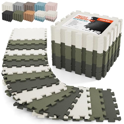 AIRHOP Gymnastik-Bodenmatte, EVA-Schaum-Puzzle, hochdichte, ineinandergreifende Schaumstoff-Bodenfliesen für Zuhause, Fitnessstudio, Spieltraining, Garage, Küch