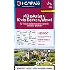 KOMPASS Fahrradkarte Münsterland, Kreis Borken, Wesel 1:50.000, FK 3216: reiß- und wetterfest Landkaart – Gevouwen Kaart, 1 januari 2019